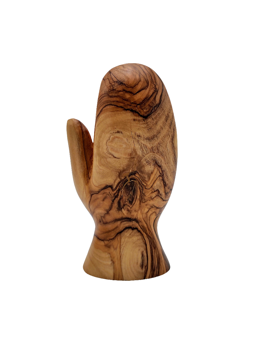 Olivewood Holy Family in the Palm of God's Hand Statuette - 15 cm