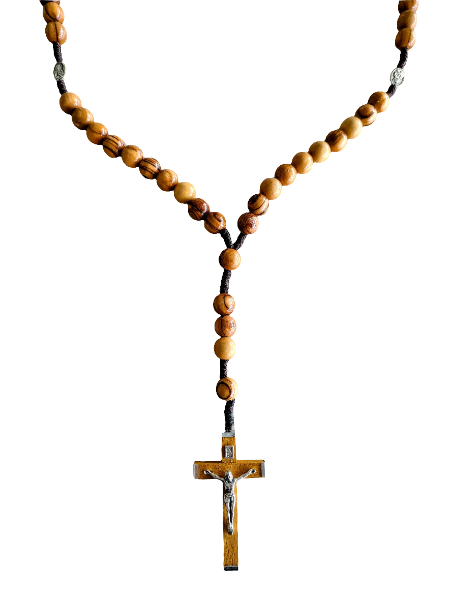Olivewood Rosary Beads Necklace