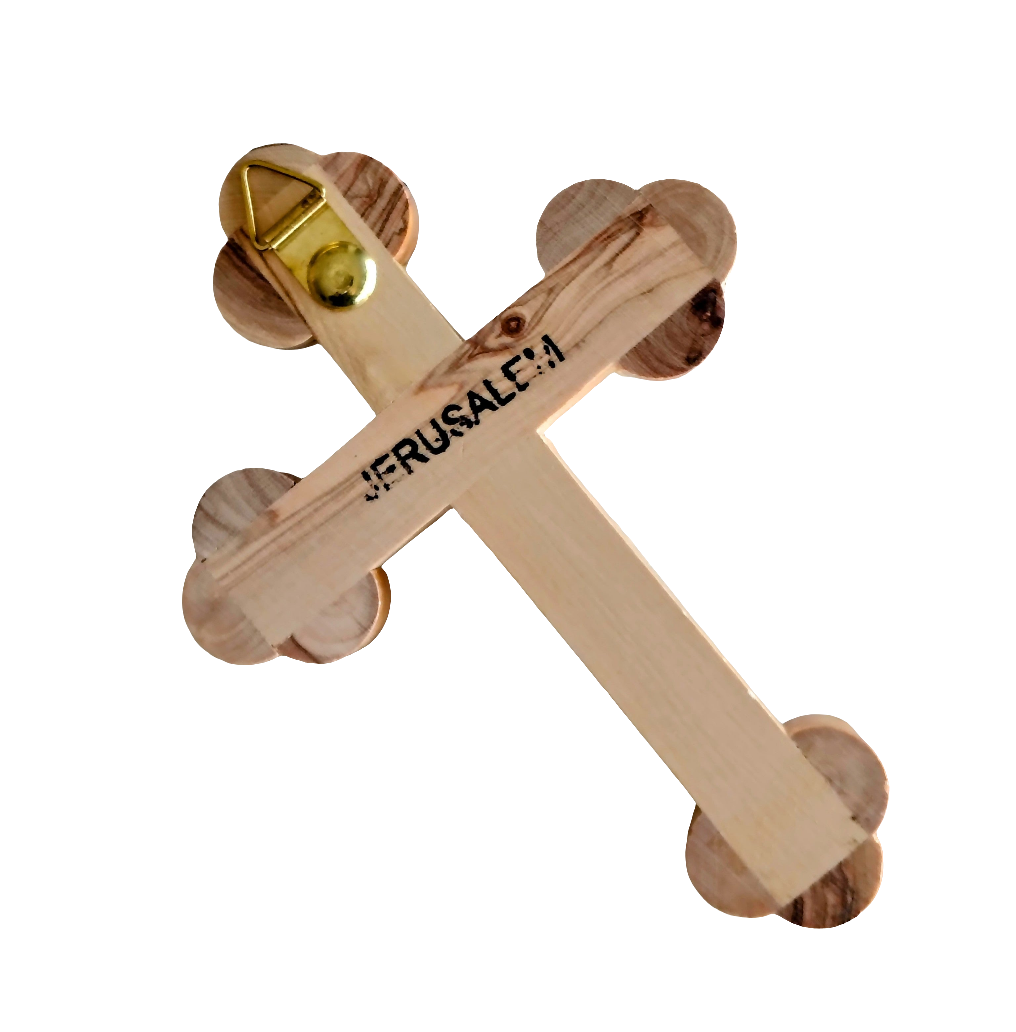 Mother of Pearl Olivewood Wall Cross - 13.5 cm