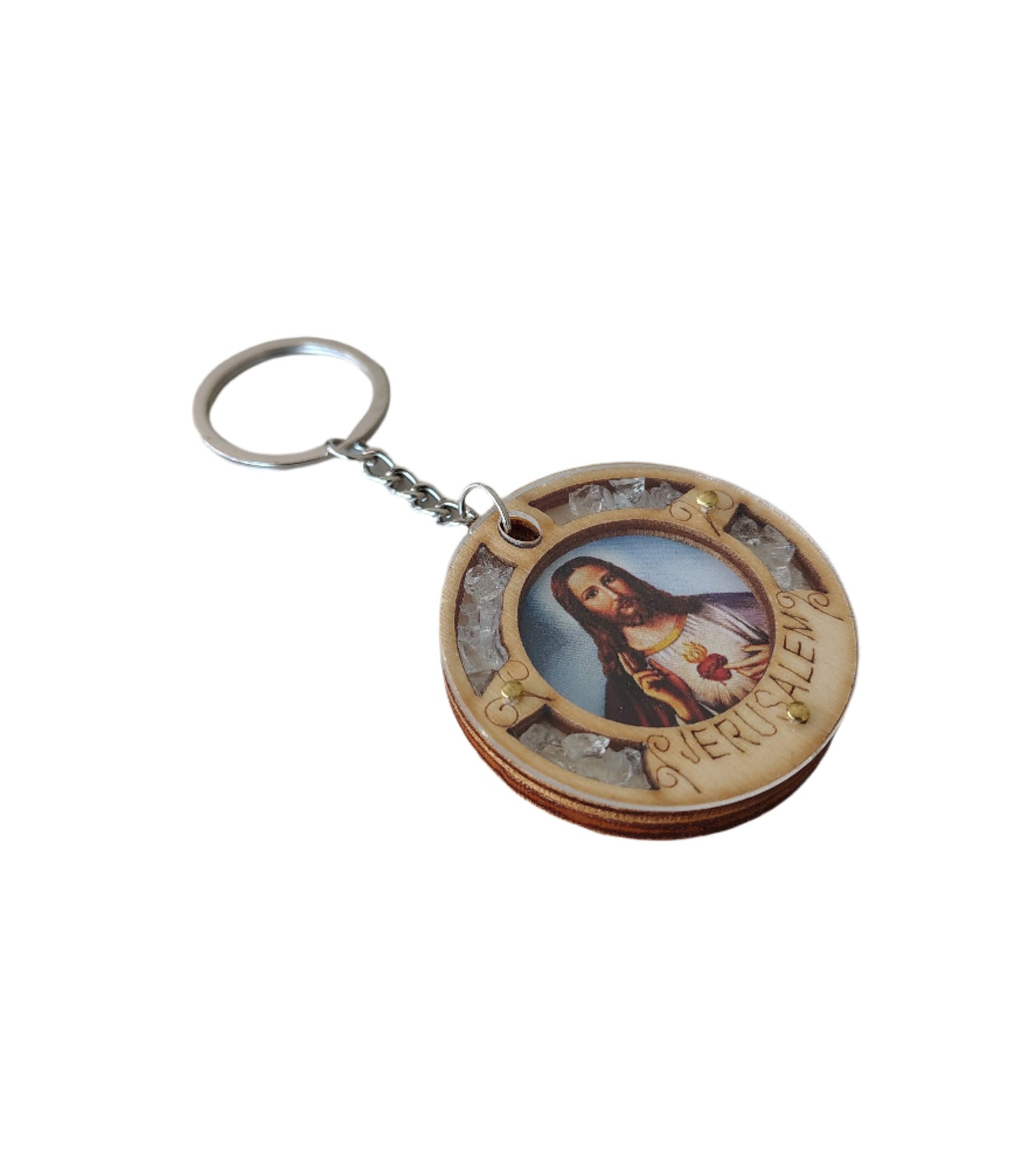 Round Keychain Depicting Jesus Christ