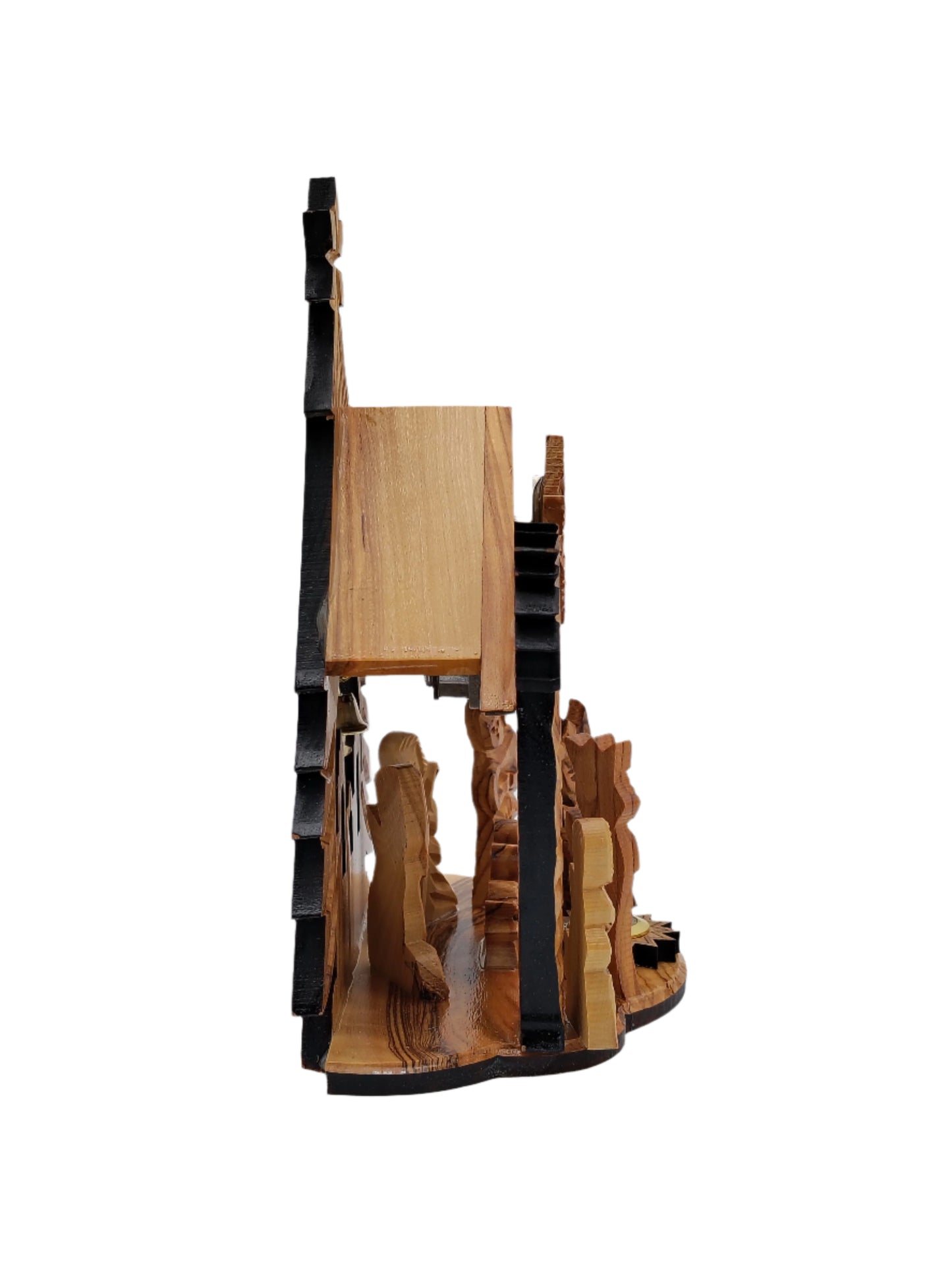 Musical Olivewood Bethlehem Nativity Scene - 19.5 cm x 14.5 cm