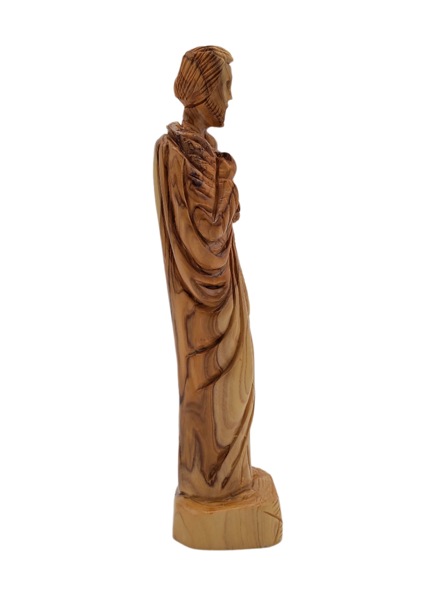 Olivewood Statuette of Joseph and baby Jesus - 27 cm