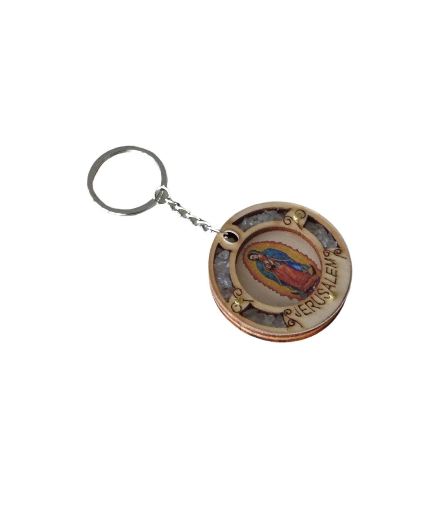 Our Lady of Guadalupe Round Keychain
