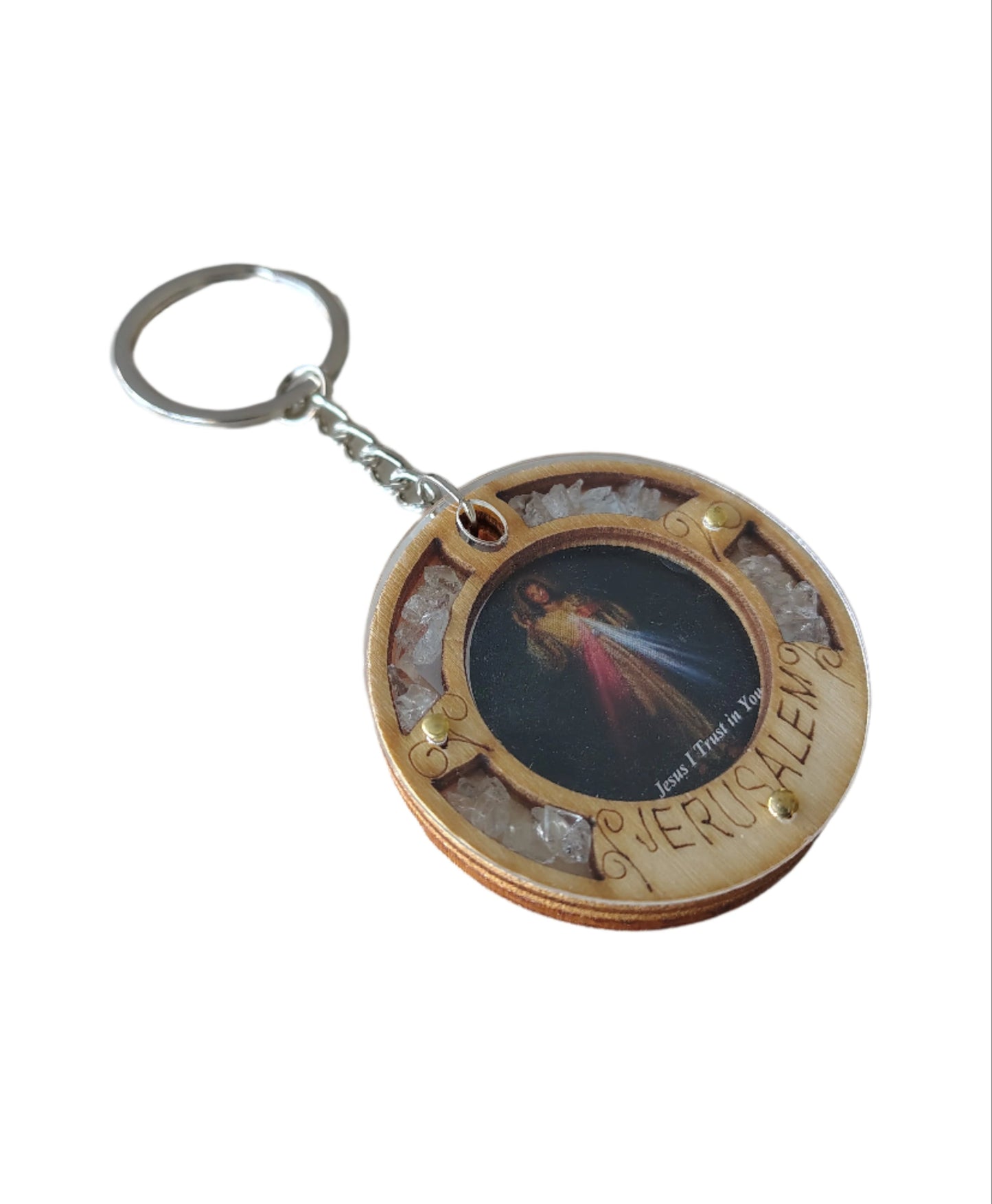 Jesus I Trust in You Round Keychain
