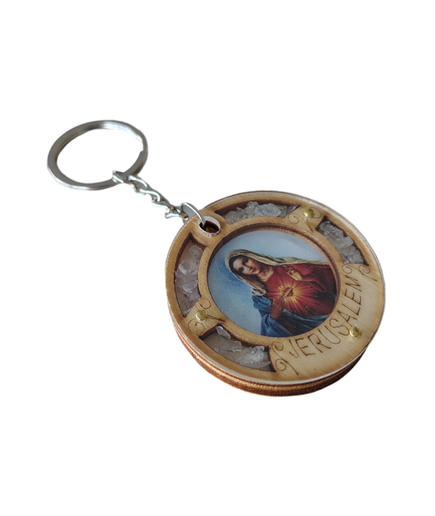 The Virgin Mary Round Keychain
