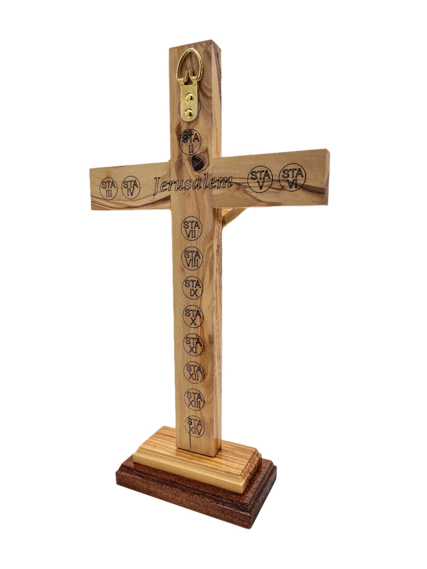 Mother of Pearl Olivewood Cross - 38.5 cm