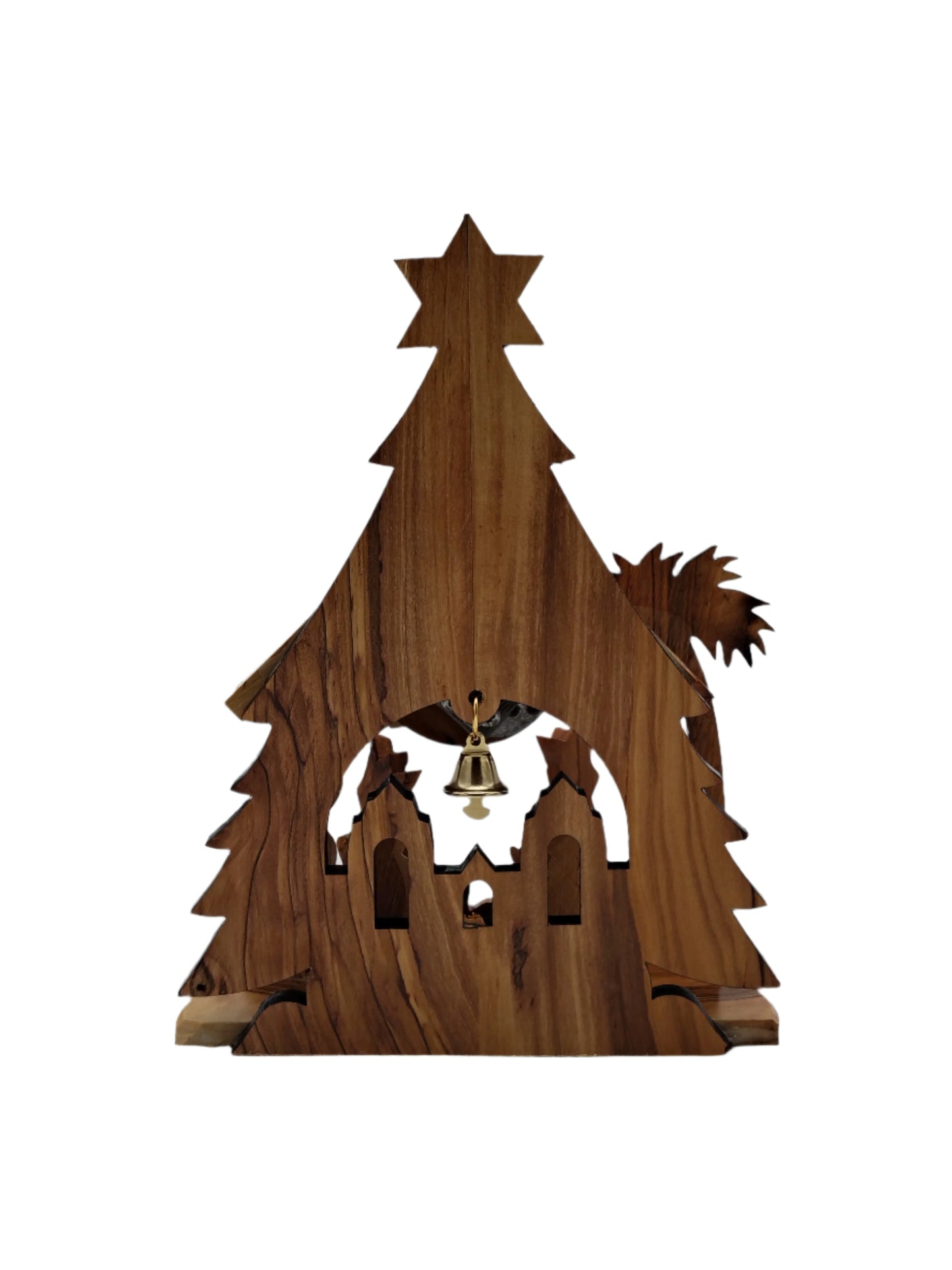 Musical Olivewood Bethlehem Nativity Scene - 19.5 cm x 14.5 cm