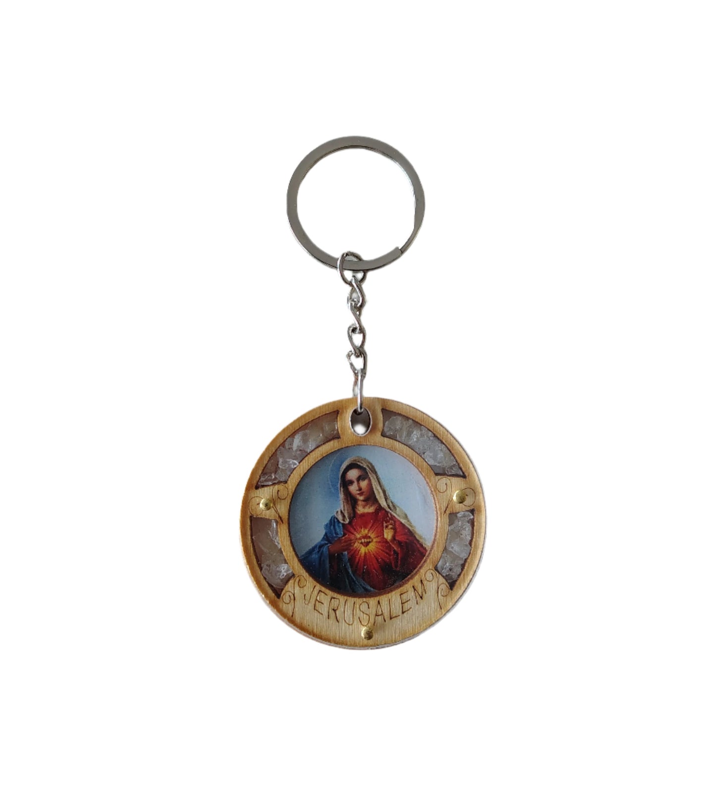 The Virgin Mary Round Keychain