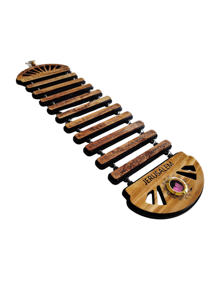 Ten Commandments Olivewood Wall Hanging - 41 cm x 12 cm