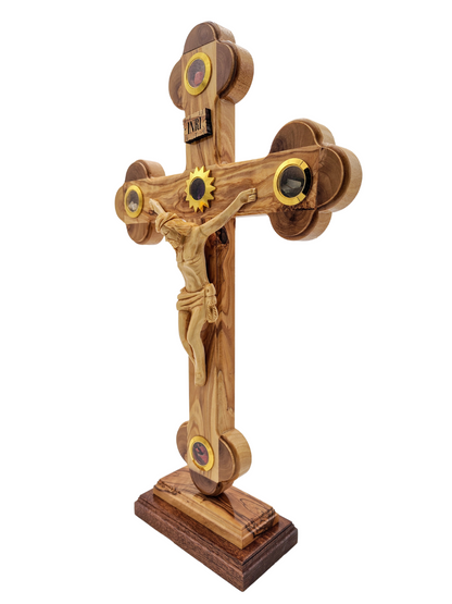 Large Olivewood Cross Rounded Edges - 42 cm