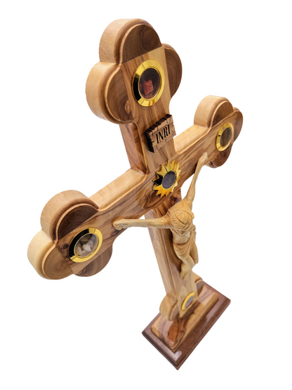 Large Olivewood Cross Rounded Edges - 42 cm