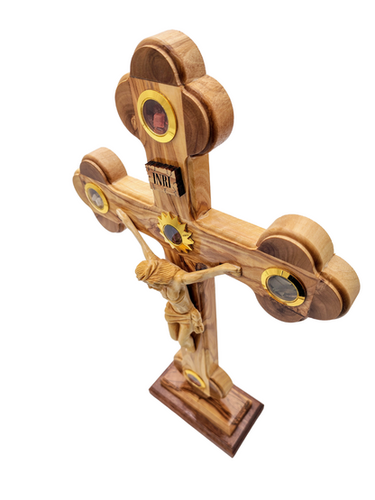 Large Olivewood Cross Rounded Edges - 42 cm