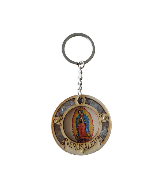 Our Lady of Guadalupe Round Keychain