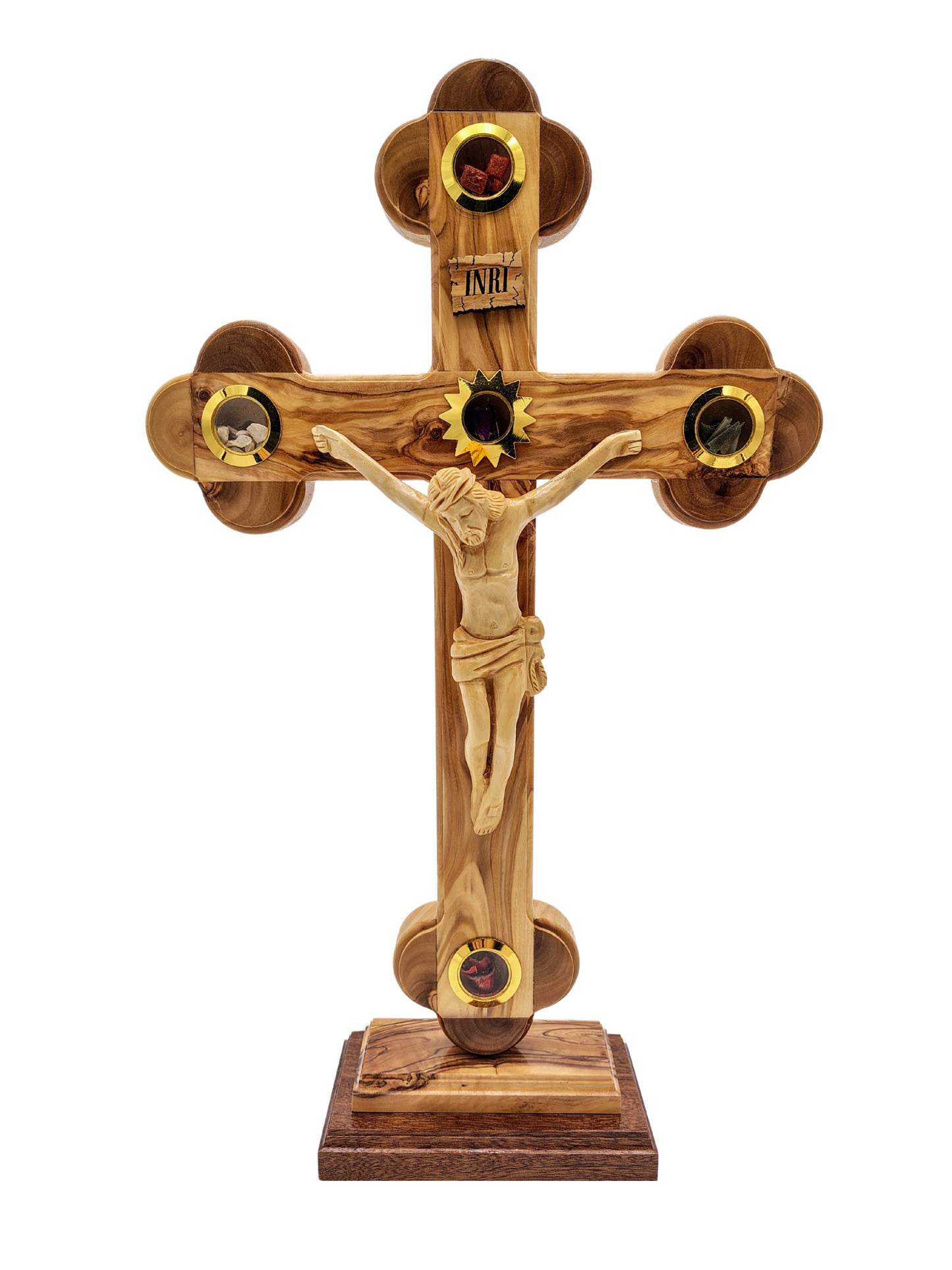 Large Olivewood Cross Rounded Edges - 42 cm