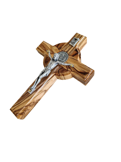 St Benedict Olivewood Wall Cross - 12 cm