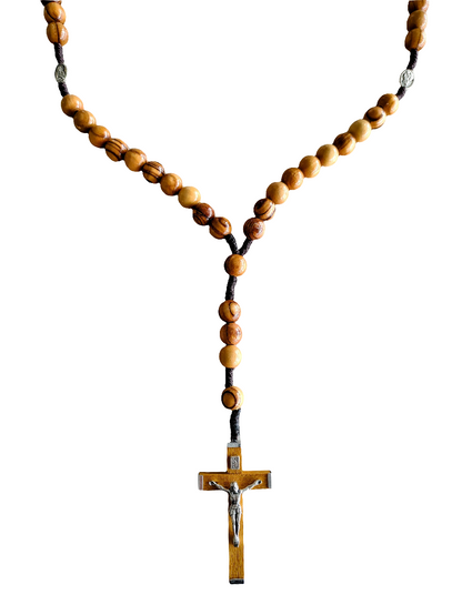 Olivewood Rosary Beads Necklace