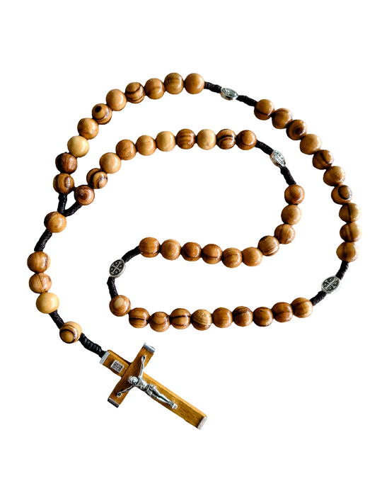 Olivewood Rosary Beads Necklace