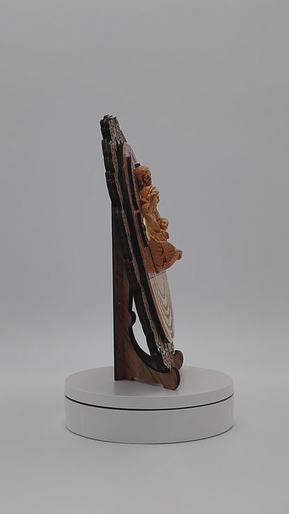 Olivewood Holy Family Plaque with the Lord's Prayer - 23 cm x 23 cm