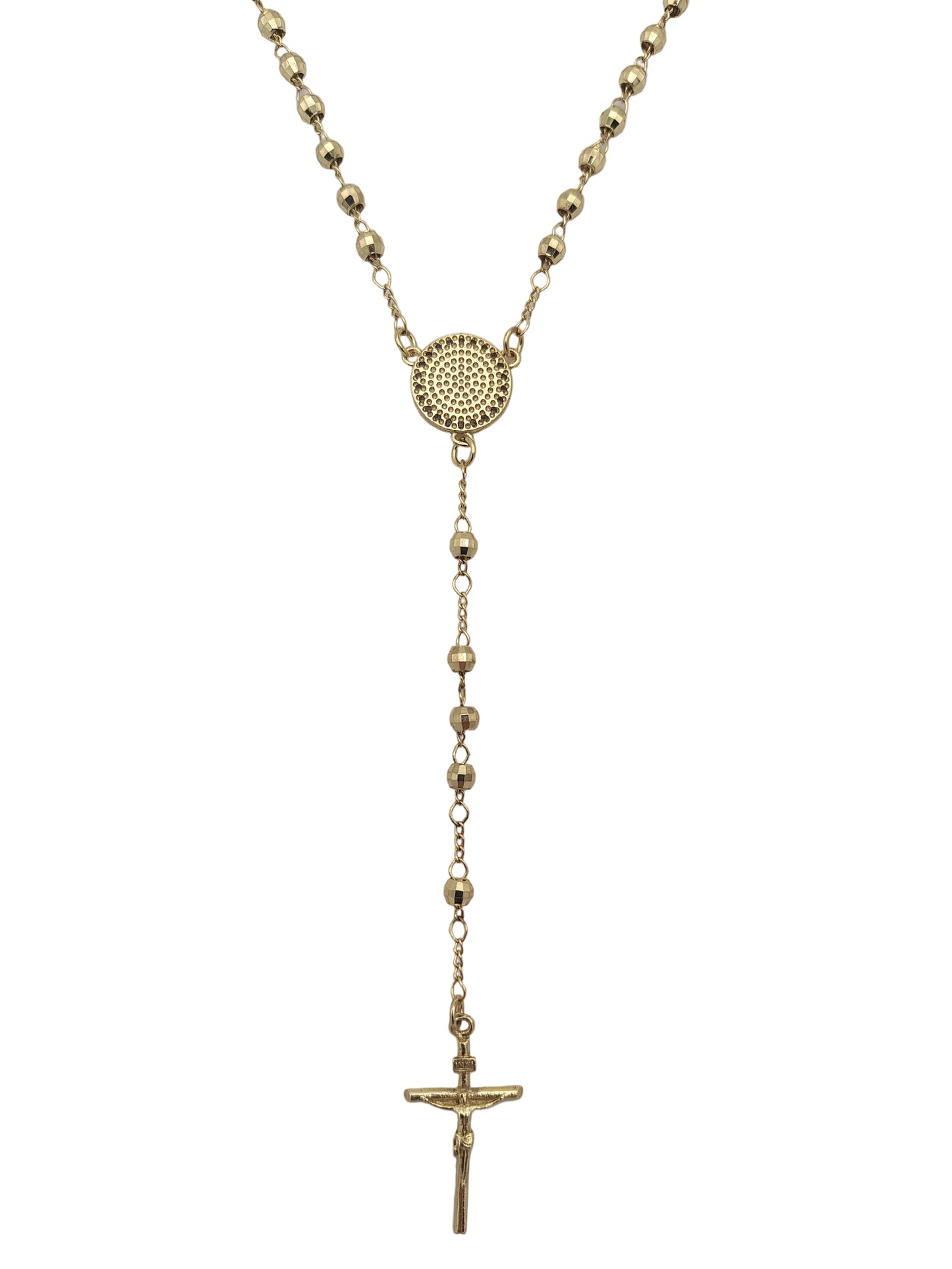Our Lady of Guadalupe Sterling Silver Rosary Necklace with Gold-Tone Detailing