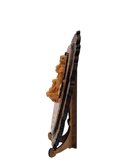 Olivewood Holy Family Plaque with the Lord's Prayer - 23 cm x 23 cm