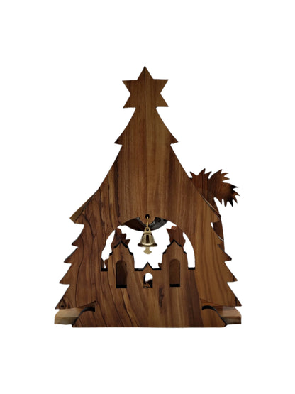 Musical Olivewood Bethlehem Nativity Scene - 19.5 cm x 14.5 cm