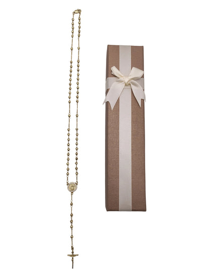 Our Lady of Guadalupe Sterling Silver Rosary Necklace with Gold-Tone Detailing