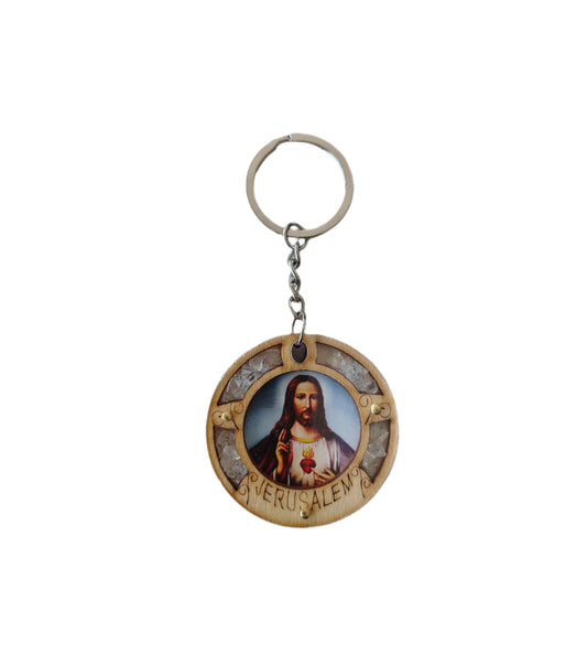 Round Keychain Depicting Jesus Christ